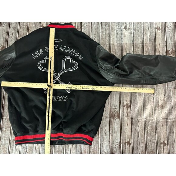 HUGO Boss x LES BENJAMINS Wool Leather Bomber Jacket sz XL NWT MSPR 795 - Picture 7 of 8